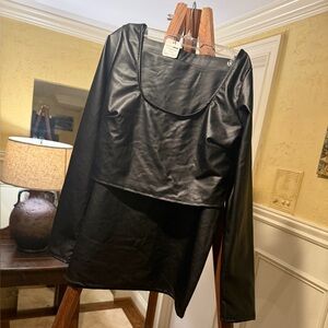 Fashion Nova Black Long Sleeve Midi Skirt Set